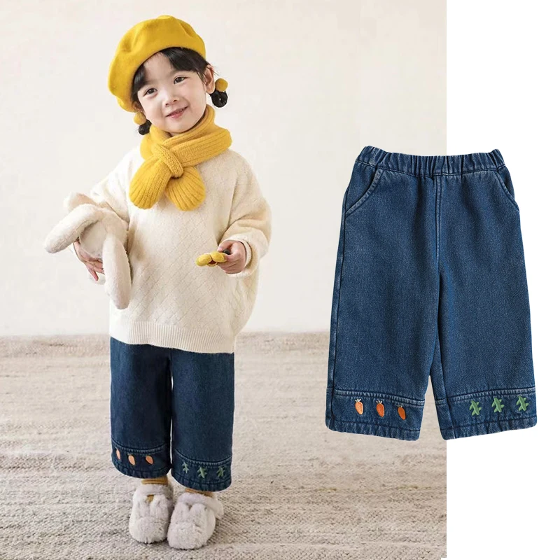Children Soft Winter Fleece Denim Pants Straight Jeans Dark Blue Toddlers Kids Girls Solid Casual Cowboy Trousers Kid Clothes
Children Soft Winter Fleece Denim Pants Straight Jeans Dark Blue Toddlers Kids Girls Solid Casual Cowboy Trousers Kid Clothes