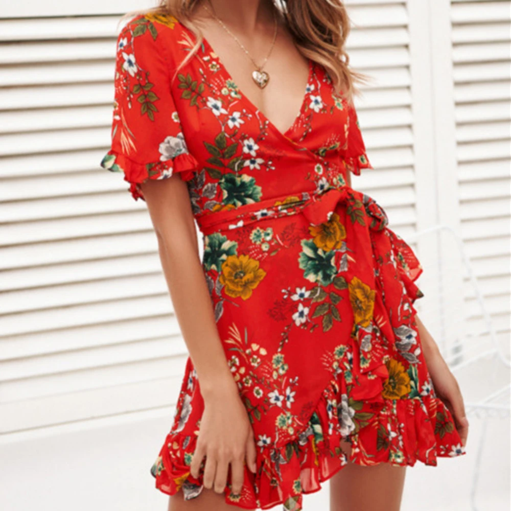 Autumn V Neck Floral Print Casual Women's Dresses Chiffon Backless Lace Up Ruffle Dress Long Lantern Sleeve A Line Vestidos New
Autumn V Neck Floral Print Casual Women's Dresses Chiffon Backless Lace Up Ruffle Dress Long Lantern Sleeve A Line Vestidos New
