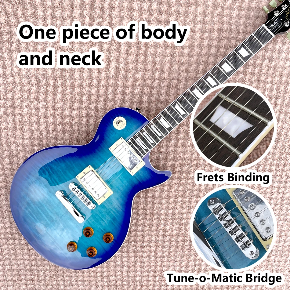

Blue LP Standard Electric Guitar, Rosewood Fingerboard, Frets Binding, Tune-o-Matic Bridge, Chrome Hardware, Free Shipping