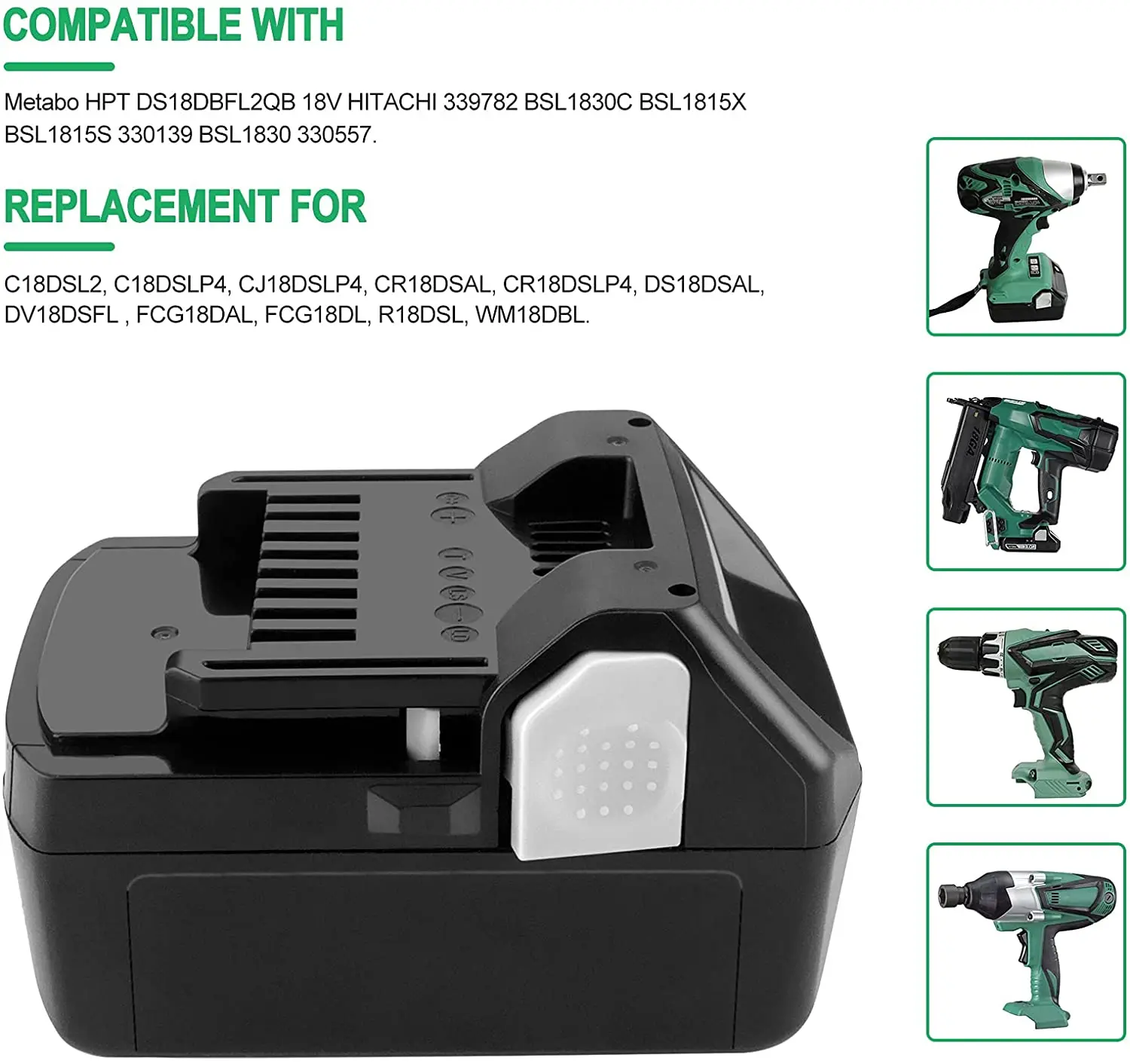 18V 6.0Ah Lithium Ion Rechargeable Battery Drill Power Tool Battery For Hitachi/Hikki BCL1815 EBM1830 BSL1840 BSL1850 Battery
18V 6.0Ah Lithium Ion Rechargeable Battery Drill Power Tool Battery For Hitachi/Hikki BCL1815 EBM1830 BSL1840 BSL1850 Battery