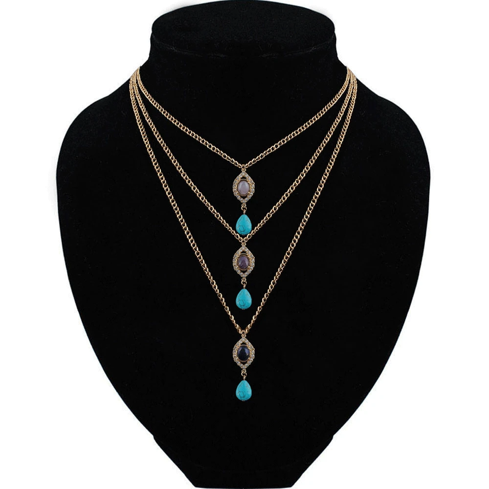 Naturally Stone Charm Necklaces Fashion Jewelry Multi Layers Pendants for Women 2 colours
Naturally Stone Charm Necklaces Fashion Jewelry Multi Layers Pendants for Women 2 colours