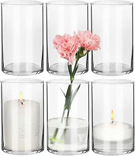 6 Inch Tall Clear Glass ,Bulk Cylinder Flower& Plant ,Set of 6 Pack Candle Holders for Wedding Centerpieces and Decoration.
6 Inch Tall Clear Glass ,Bulk Cylinder Flower& Plant ,Set of 6 Pack Candle Holders for Wedding Centerpieces and Decoration.