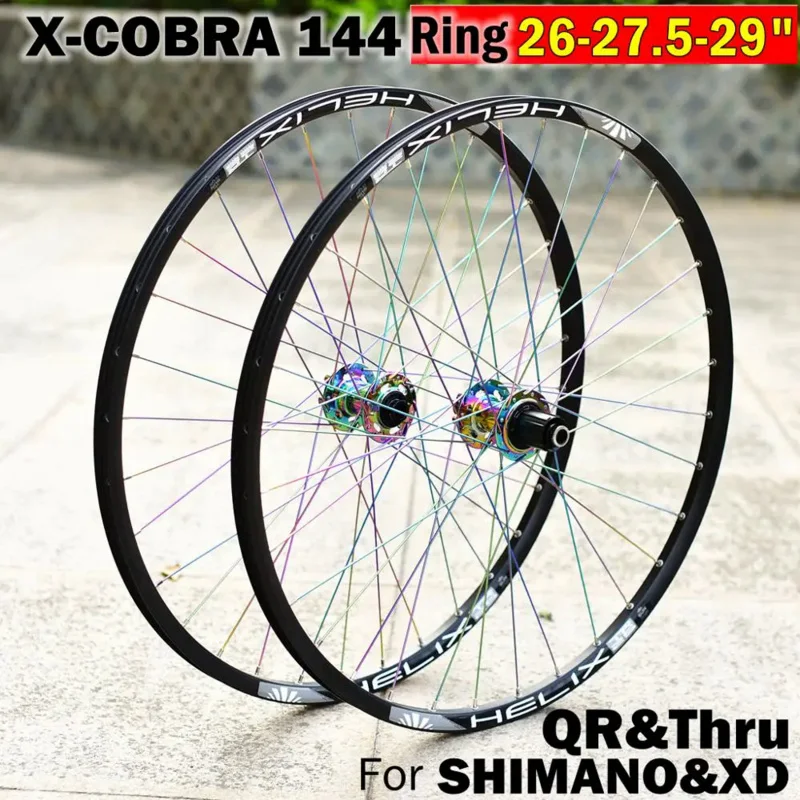 X-COBRA MTB Mountain Bicycle wheel set 26/27.5/29er inch 144 Ring QR Thru or QR Wheels hub 8 9 10 11S and XD 12Speed
X-COBRA MTB Mountain Bicycle wheel set 26/27.5/29er inch 144 Ring QR Thru or QR Wheels hub 8 9 10 11S and XD 12Speed