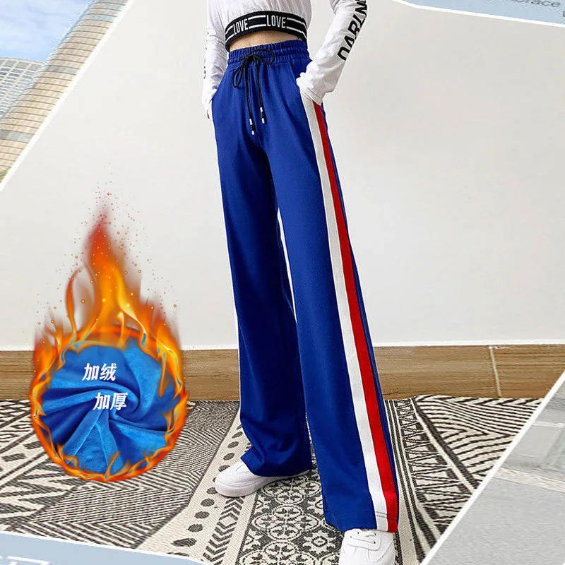 Autumn and winter plus velvet bread pants women's new high waist loose straight pants slimming sweeping trousers casual pants
Autumn and winter plus velvet bread pants women's new high waist loose straight pants slimming sweeping trousers casual pants