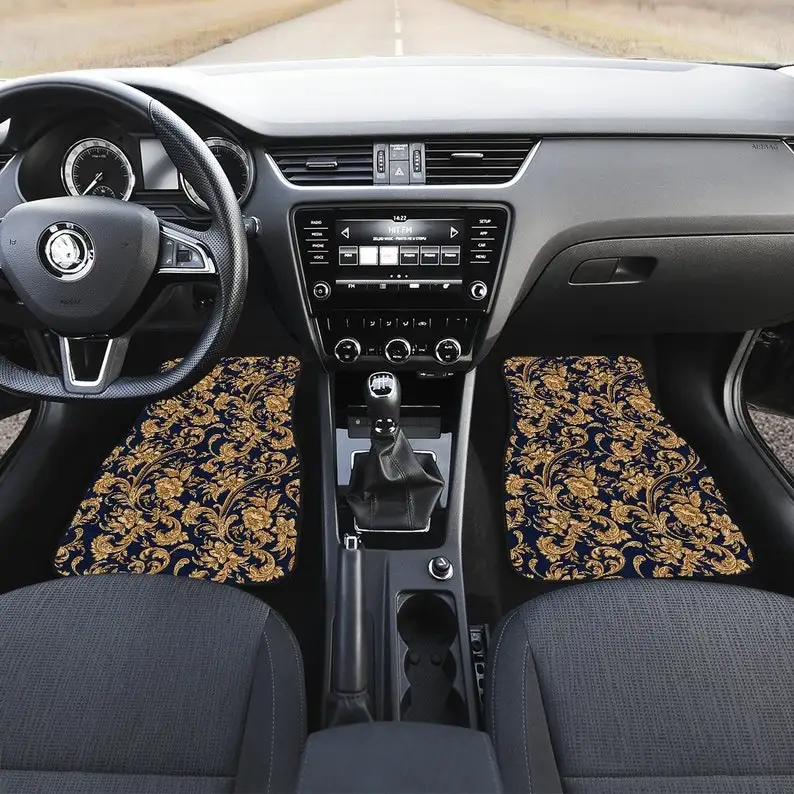 Navy Gold Decor Floral Flowers Car Floor Mats Set, Front and Back Floor Mats for Car, Car Accessories
Navy Gold Decor Floral Flowers Car Floor Mats Set, Front and Back Floor Mats for Car, Car Accessories