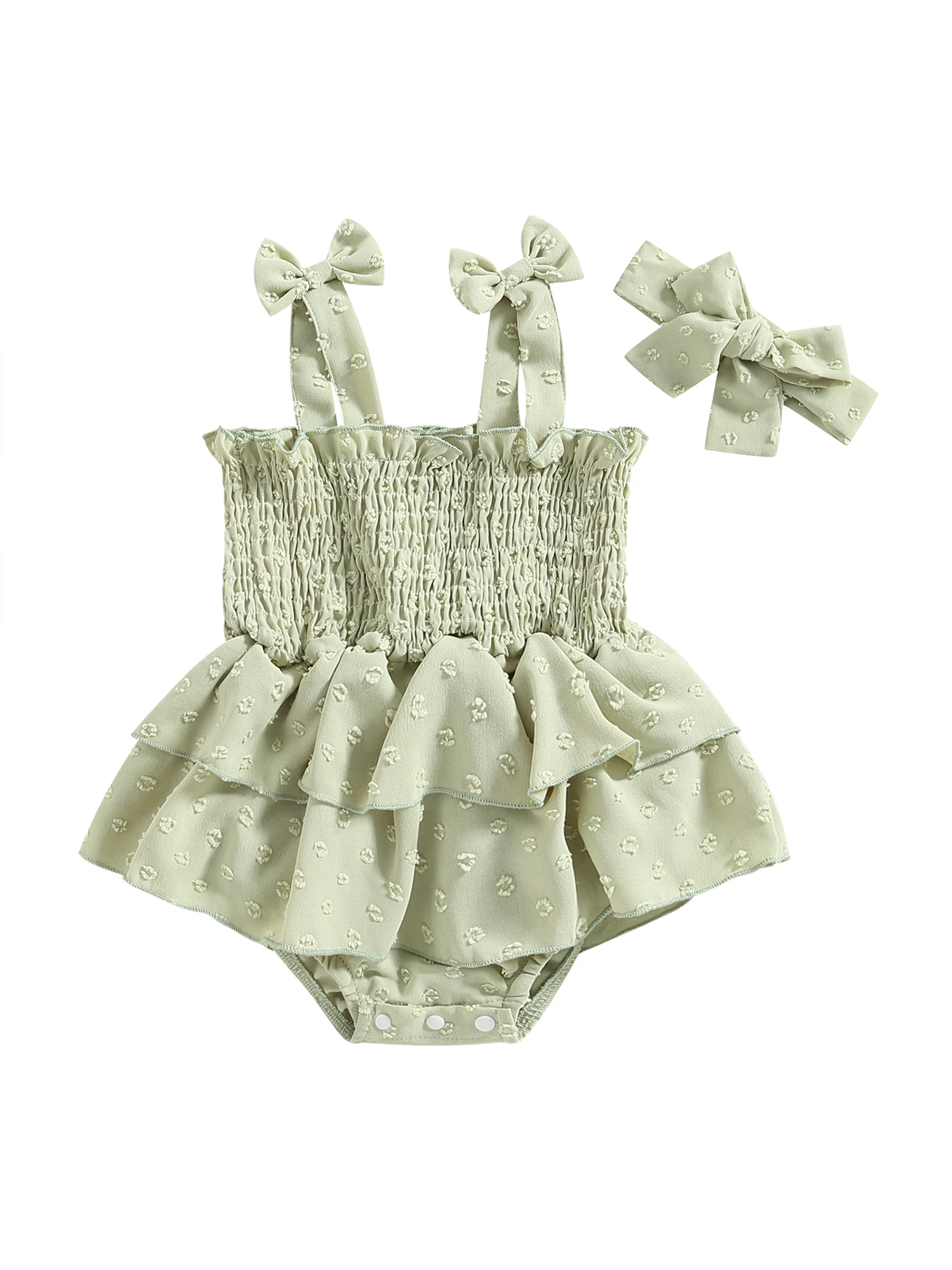 Infant Baby Girls Romper Dress Dot Pattern Short Sleeve Ruched Jumpsuits Skirts Hem Bodysuits Headband (Green-Halter 12-18
Infant Baby Girls Romper Dress Dot Pattern Short Sleeve Ruched Jumpsuits Skirts Hem Bodysuits Headband (Green-Halter 12-18