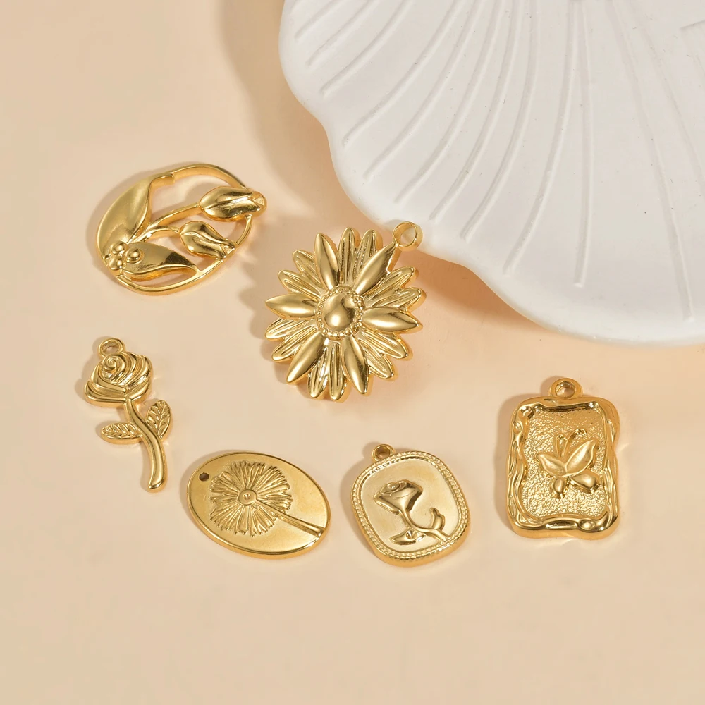 10pcs/lot Flower Charms Pendant Stainless Steel Charms For DIY Necklace Earrings Jewelry Making Crafts Women's Accessories
10pcs/lot Flower Charms Pendant Stainless Steel Charms For DIY Necklace Earrings Jewelry Making Crafts Women's Accessories