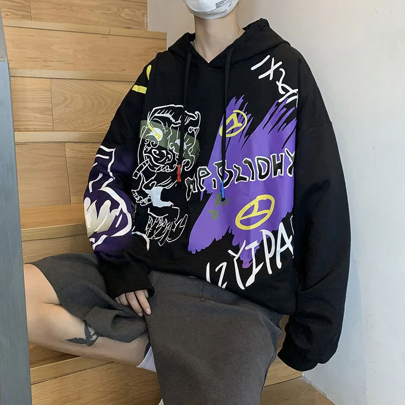 Autumn cartoon graffiti drawstring hoodie men and women loose casual sweater coat 90s retro style funny street style graffiti
Autumn cartoon graffiti drawstring hoodie men and women loose casual sweater coat 90s retro style funny street style graffiti