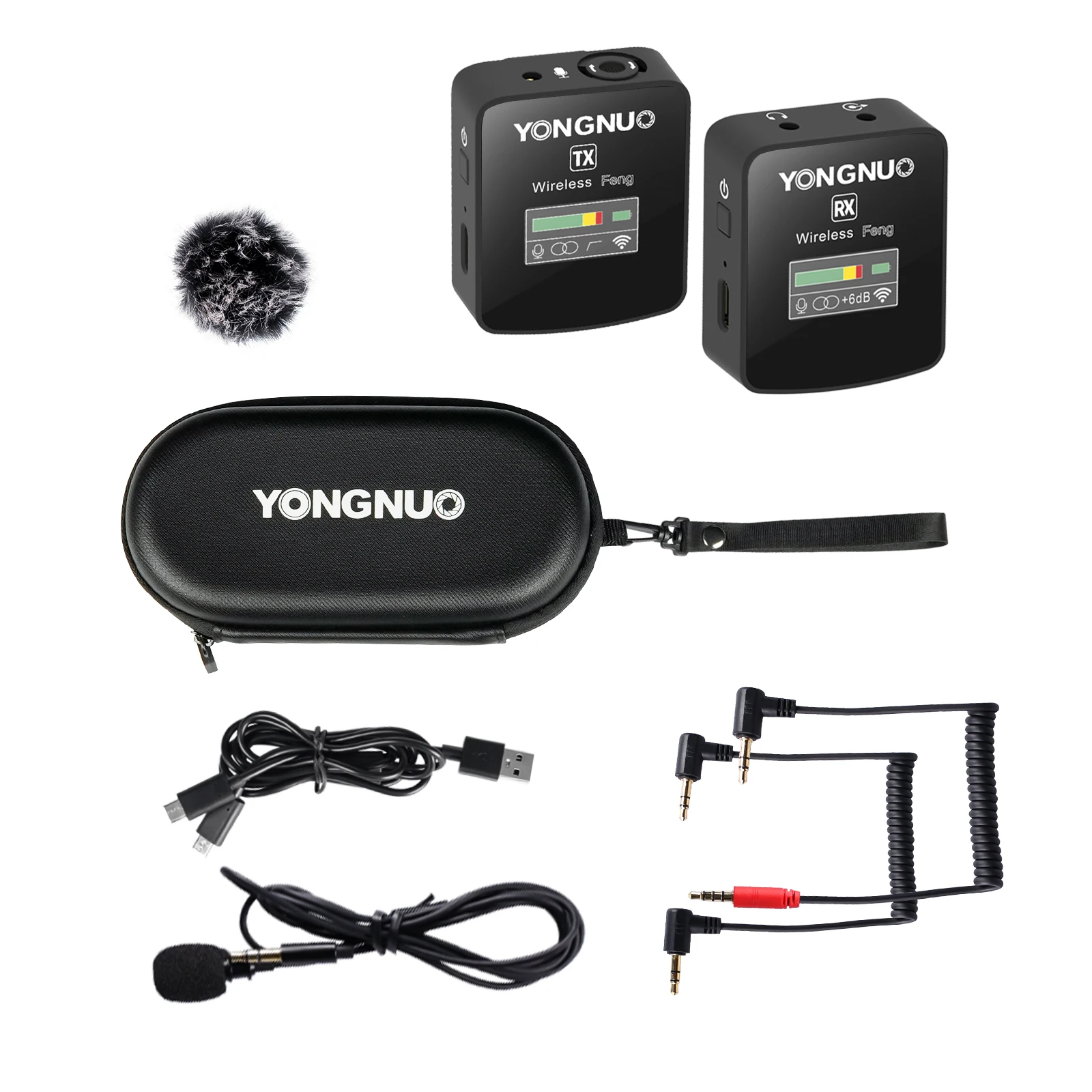 YONGNUO FENG Wireless Lavalier Microphone System for Smartphone Laptop DSLR Tablet Camcorder Recorder
YONGNUO FENG Wireless Lavalier Microphone System for Smartphone Laptop DSLR Tablet Camcorder Recorder