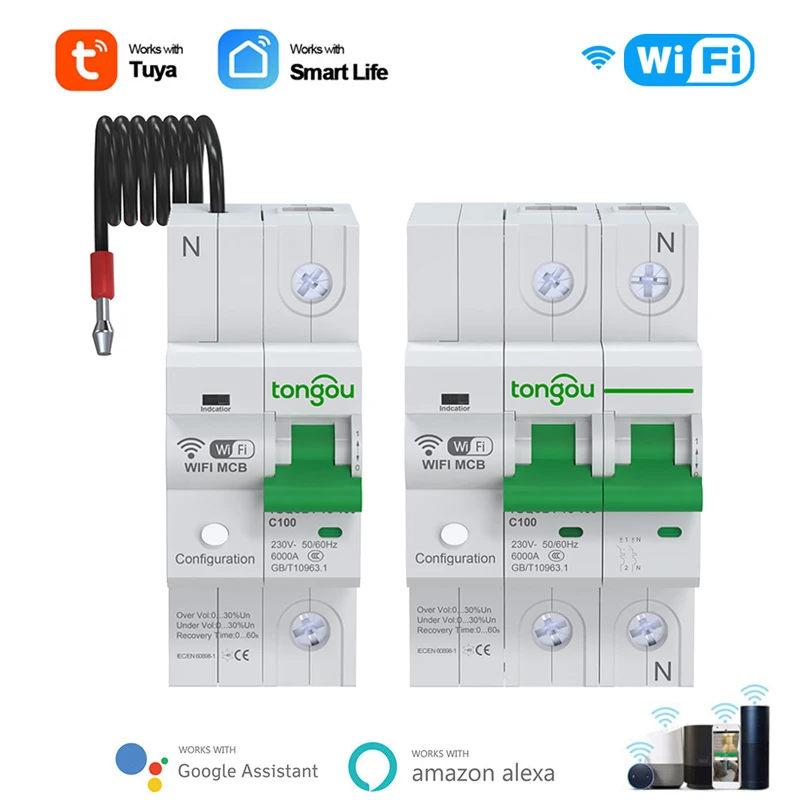 Tuya WiFi Smart Circuit Breaker 1P 2P 1-125A Energy Metering Timer Smart Life APP Remote Control Work With Alexa Google Home
Tuya WiFi Smart Circuit Breaker 1P 2P 1-125A Energy Metering Timer Smart Life APP Remote Control Work With Alexa Google Home