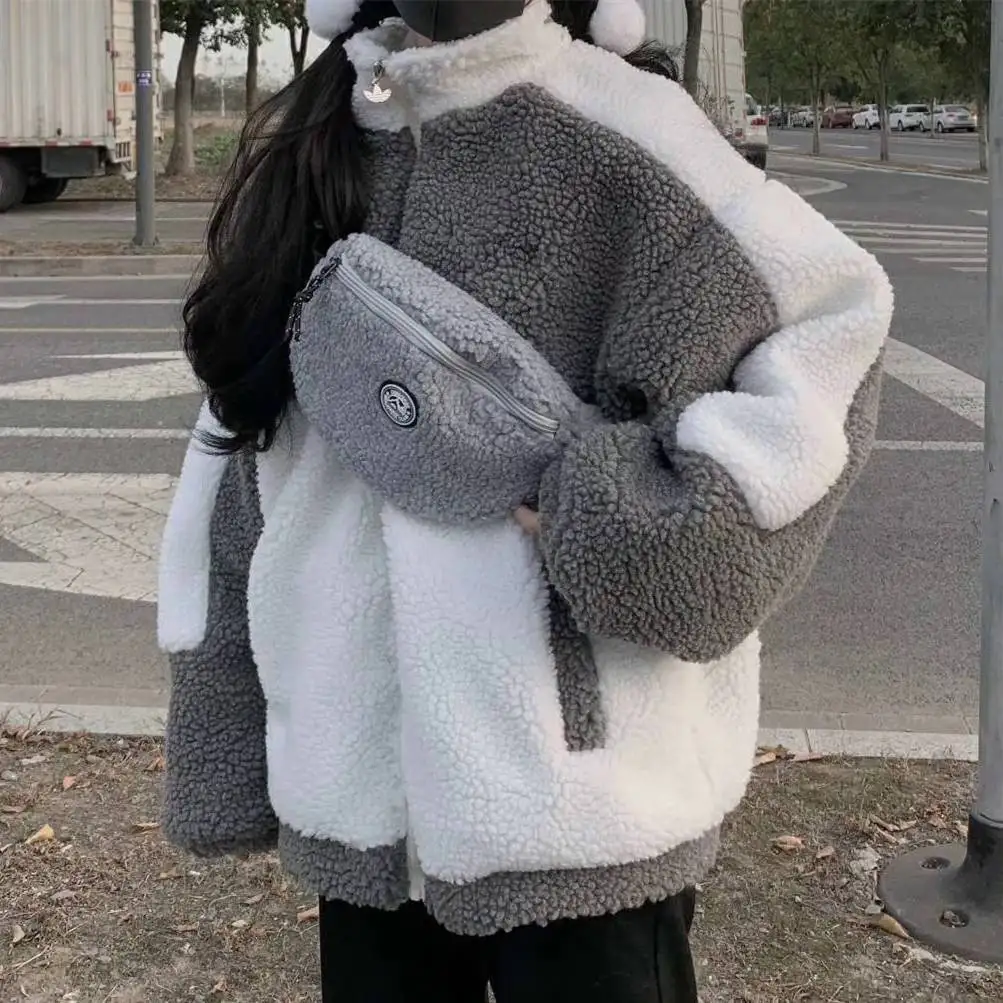 Warmly Fuzzy Gray Jackets For Women 2022 Winter Y2K Thick Lambswool Patchwork Coat Hooded Cotton-padded Jacket Thick Outerwear
Warmly Fuzzy Gray Jackets For Women 2022 Winter Y2K Thick Lambswool Patchwork Coat Hooded Cotton-padded Jacket Thick Outerwear