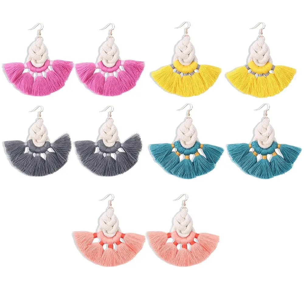 2/PCS Bohemian Rope Woven Tassel Earrings For Women's Fashionable Ethnic Style Woven Vacation Earrings
2/PCS Bohemian Rope Woven Tassel Earrings For Women's Fashionable Ethnic Style Woven Vacation Earrings