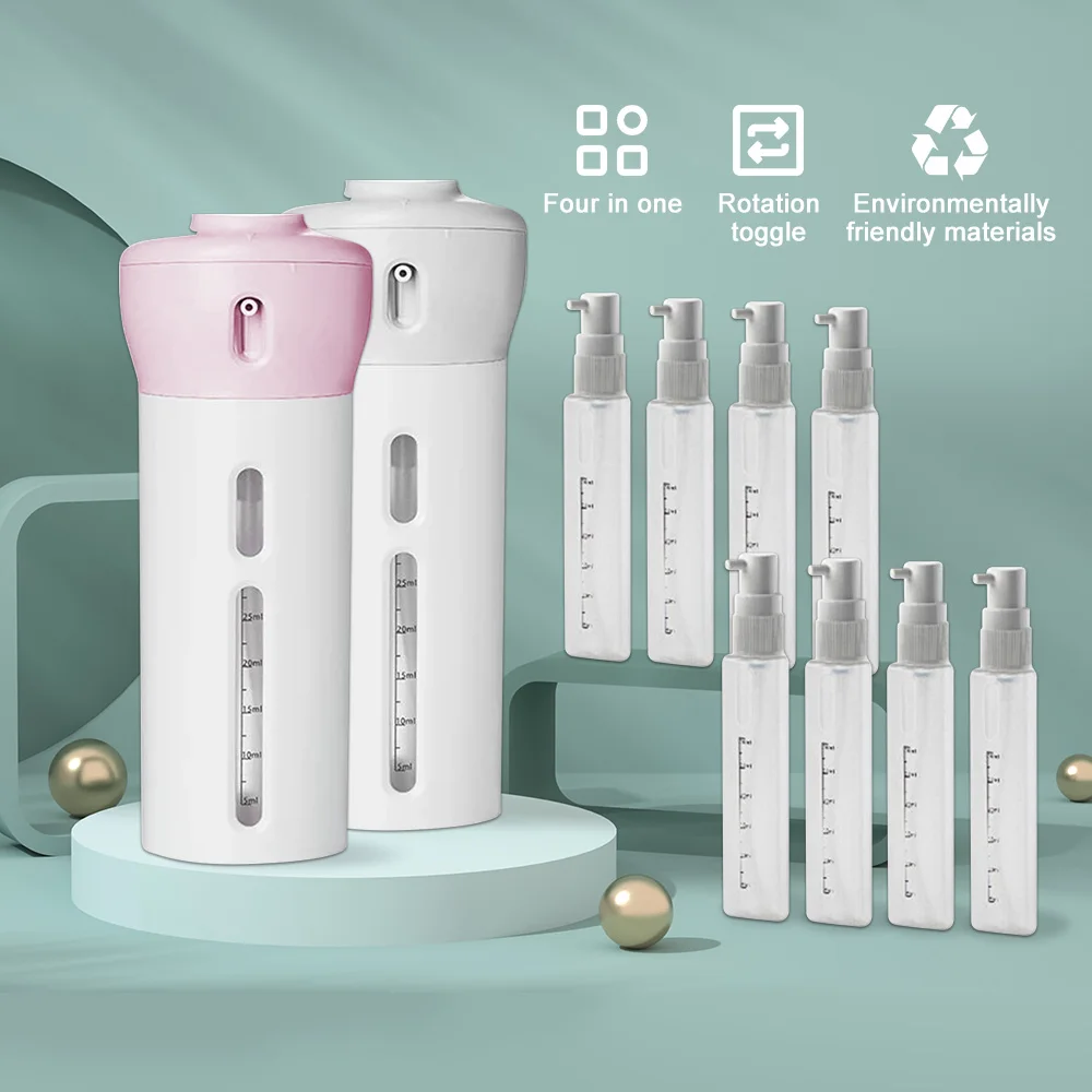 4 In 1 Spray Bottle Refillable Dispenser Lotion Bottles Skincare Cosmetics Emulsions Liquid Plastic Storage Container Travel Kit
4 In 1 Spray Bottle Refillable Dispenser Lotion Bottles Skincare Cosmetics Emulsions Liquid Plastic Storage Container Travel Kit