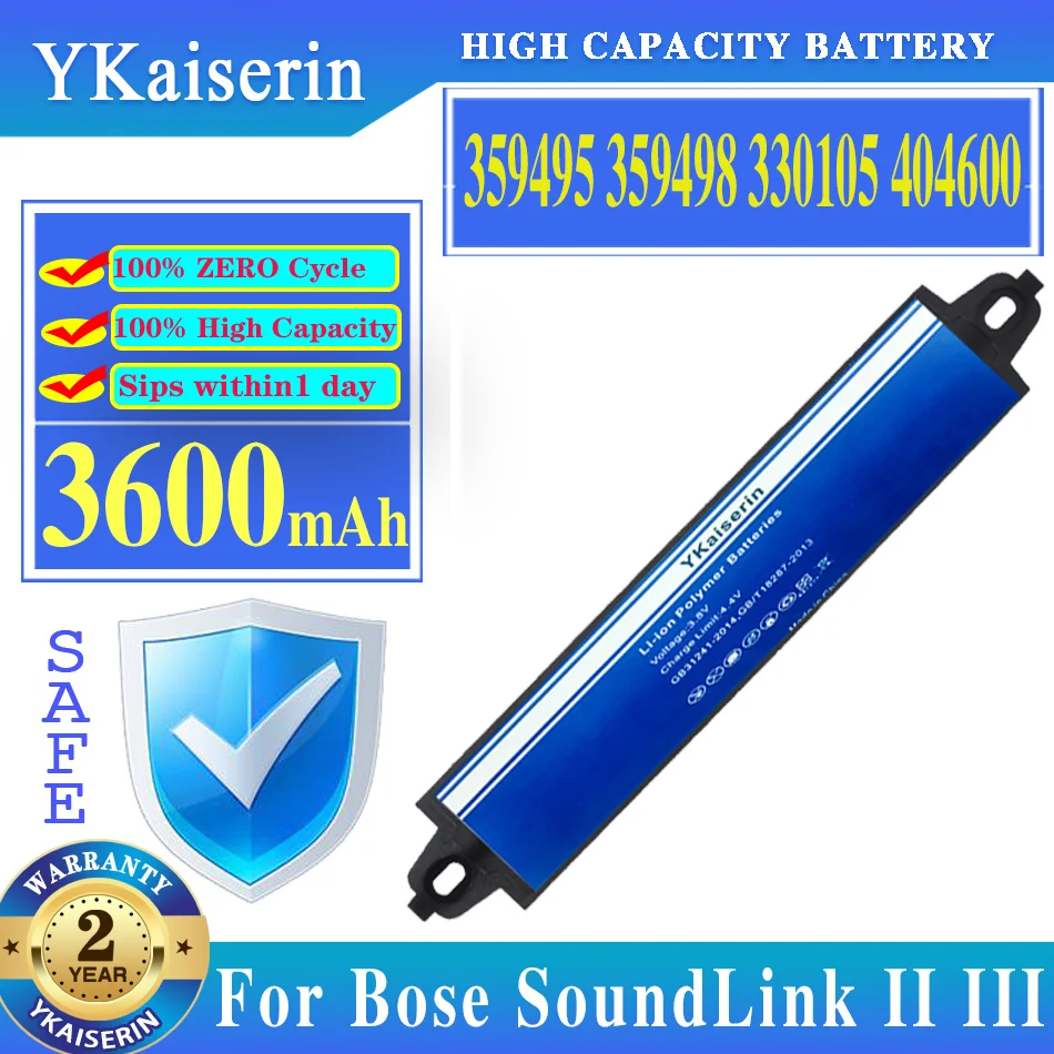 YKaiserin 359495 359498 330105 404600 3600mAh Replacement Battery for Bose SoundLink Bluetooth Mobile Speaker II SoundLink III
YKaiserin 359495 359498 330105 404600 3600mAh Replacement Battery for Bose SoundLink Bluetooth Mobile Speaker II SoundLink III