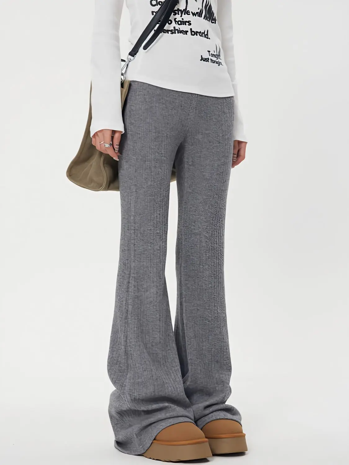High waisted knitted casual boot cut trousers for women slim fitting elastic shaping drapey flared length trousers y2k pants
High waisted knitted casual boot cut trousers for women slim fitting elastic shaping drapey flared length trousers y2k pants