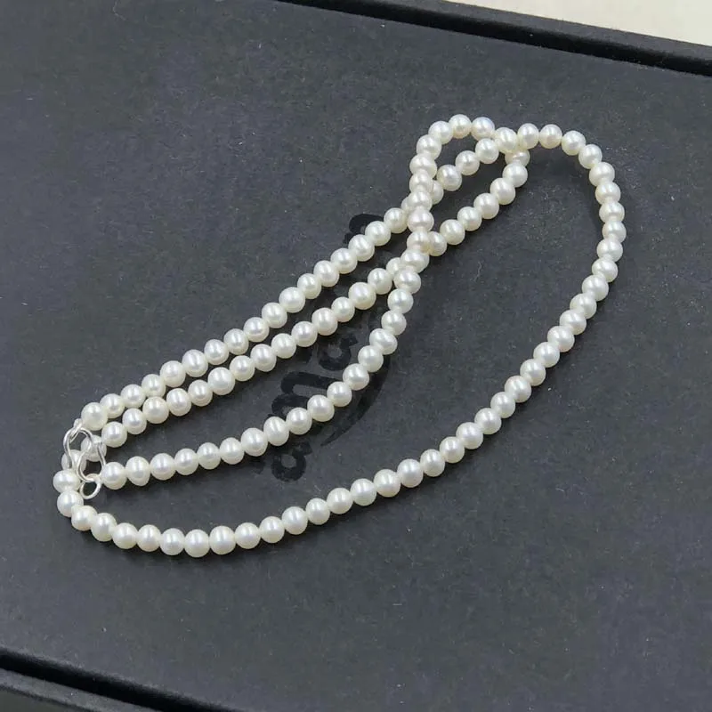 ELEISPLJEWELRY One Strand Fine Small 3-4mm White Near Round Freshwater Pearls Necklace
ELEISPLJEWELRY One Strand Fine Small 3-4mm White Near Round Freshwater Pearls Necklace