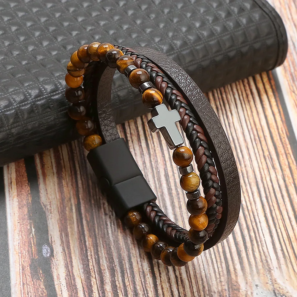 Bracelet Explosive Natural Stone Stainless Steel Bracelet Tiger Eye Men's Cross Bracelet Jewelry
Bracelet Explosive Natural Stone Stainless Steel Bracelet Tiger Eye Men's Cross Bracelet Jewelry