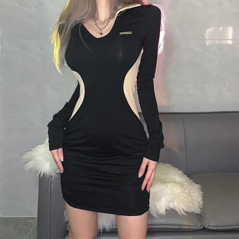Summer Women Patchwork Strap Bodycon Vestidos Sexy Streetwear Casual Slim Long Sleeve Mini Dress Party Dress платье женское
Summer Women Patchwork Strap Bodycon Vestidos Sexy Streetwear Casual Slim Long Sleeve Mini Dress Party Dress платье женское