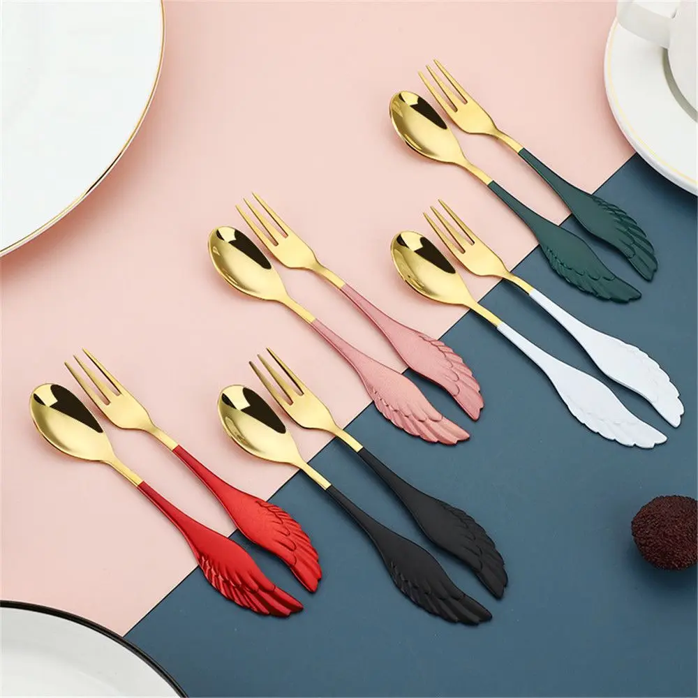 1Pc Creative Angel Wing Coffee Spoon Stainless Steel Dessert Spoon Long Handle Spoon Fruit Fork Cutlery Set Stir Spoon Tableware
1Pc Creative Angel Wing Coffee Spoon Stainless Steel Dessert Spoon Long Handle Spoon Fruit Fork Cutlery Set Stir Spoon Tableware