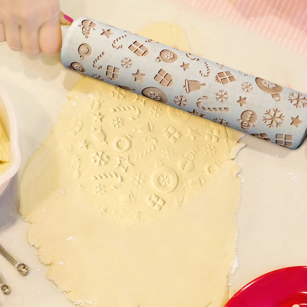 35cm Rolling Pin Lotus Wooden Christmas Gift Elk Snowflake Pattern Laser Embossing Biscuit Baking DIY Kitchen Supplies
35cm Rolling Pin Lotus Wooden Christmas Gift Elk Snowflake Pattern Laser Embossing Biscuit Baking DIY Kitchen Supplies