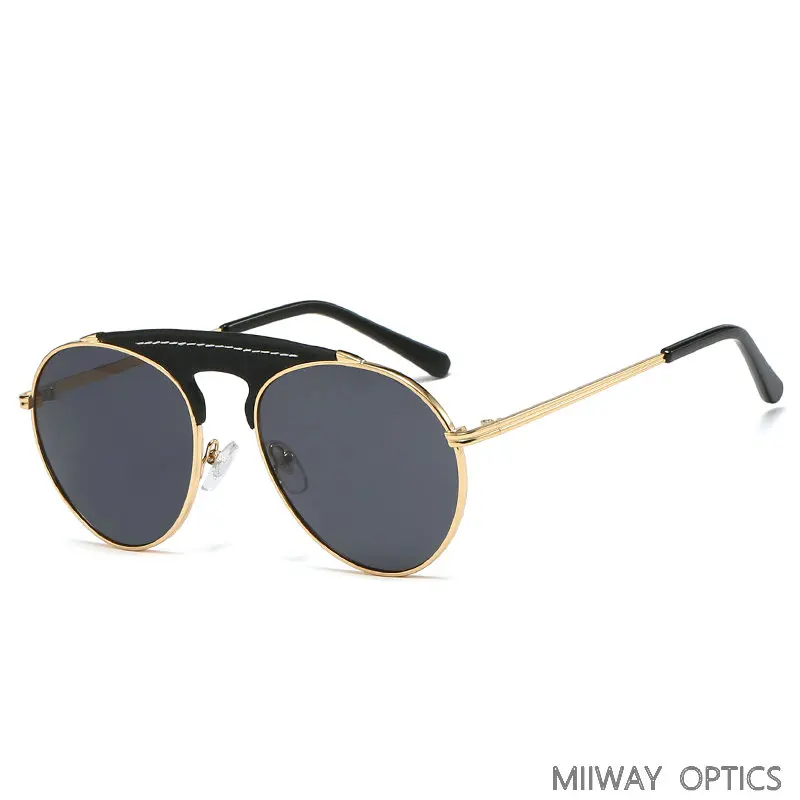 European and American fashion women's metal sunglasses trend leather decorative sunglasses retro round frame toad mirror men
European and American fashion women's metal sunglasses trend leather decorative sunglasses retro round frame toad mirror men