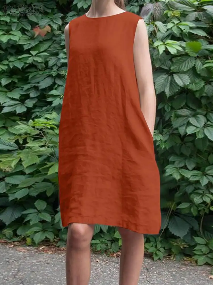 ZANZEA Solid Color O Neck Tank Dress Sleeveless Women Sundress Oversize Casual Dress Loose Pockets 2023 Summer Knee-length Robe
ZANZEA Solid Color O Neck Tank Dress Sleeveless Women Sundress Oversize Casual Dress Loose Pockets 2023 Summer Knee-length Robe