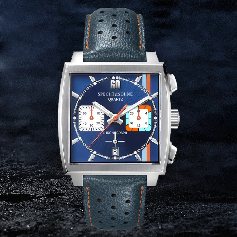 

New Hot Specht&Sohne Mens Watches Top Brand Luxury Genuine Leather Strap VK64 Chronograph AAA Quartz Watch Relogio Masculino