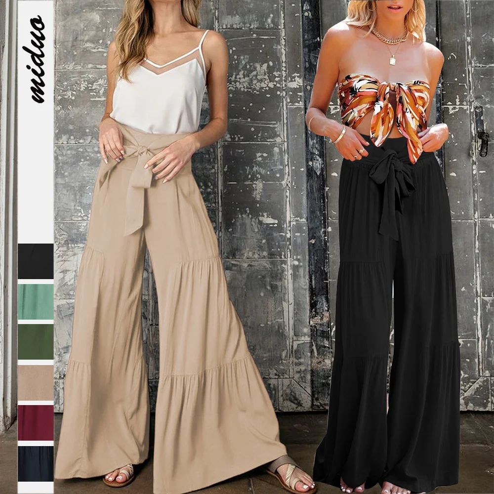New 2022 Women's Summer Fashion Temperament Bandage Elastic Waist Pleated Wide Leg Pants Casual Loose Pants
New 2022 Women's Summer Fashion Temperament Bandage Elastic Waist Pleated Wide Leg Pants Casual Loose Pants