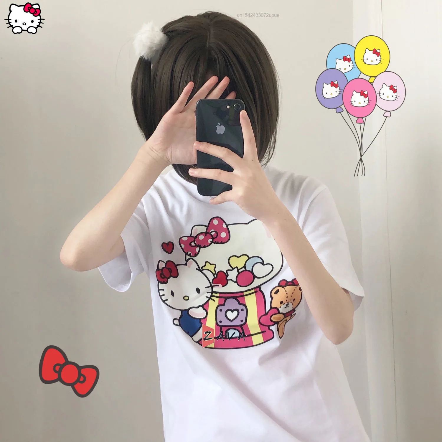 Sanrio Hello Kitty Japanese Style Cute Loose Cartoon Printed Gothic T-shirt Short Sleeve Tshirt Tops Tees Women Girls Aesthetic
Sanrio Hello Kitty Japanese Style Cute Loose Cartoon Printed Gothic T-shirt Short Sleeve Tshirt Tops Tees Women Girls Aesthetic