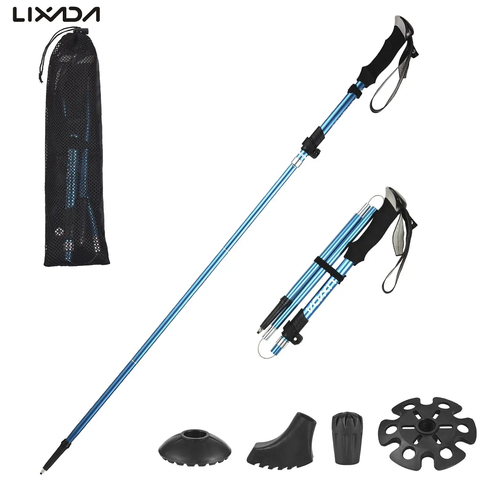 LIXADA 1 Pair 5-Subsection Collapsible Trekking Rod Folding Walking Stick Telescopic Walking Cane for Daily Climbing Hiking
LIXADA 1 Pair 5-Subsection Collapsible Trekking Rod Folding Walking Stick Telescopic Walking Cane for Daily Climbing Hiking