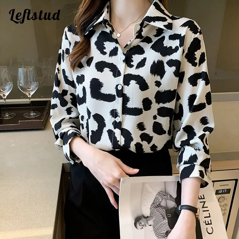 White Leopard Print Chiffon Women's Blouse Shirt 2022 Autumn Long Sleeve Korean Fashion Vintage Loose Female Clothing Blouses
White Leopard Print Chiffon Women's Blouse Shirt 2022 Autumn Long Sleeve Korean Fashion Vintage Loose Female Clothing Blouses