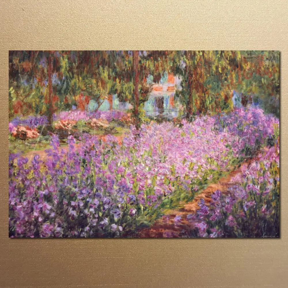 

High Quality Claude Monet Impressionism Art The Artists Garden Oil Paintings Reproduction Hand Painted Unframed For Living Room