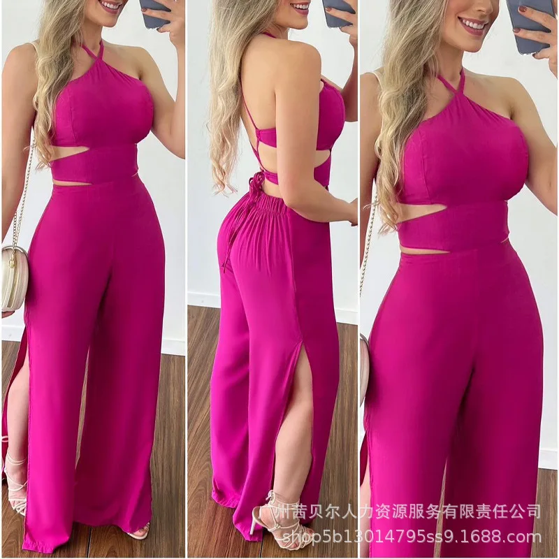 Women's Solid Color Vest Slit Jumpsuit Summer Fashion Casual Commuting Office One-piece Wide-leg Pants Female & Lady 2022 New
Women's Solid Color Vest Slit Jumpsuit Summer Fashion Casual Commuting Office One-piece Wide-leg Pants Female & Lady 2022 New