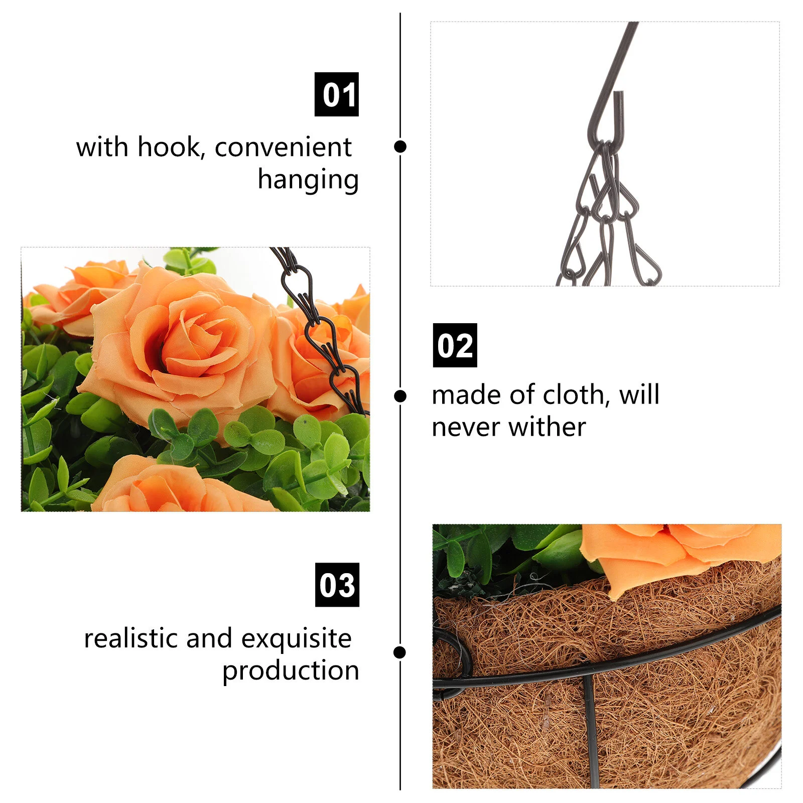 Fake Silk Garden Flower Basket Decor Hanging Artificial Flowers Decorative Pendant Baskets
Fake Silk Garden Flower Basket Decor Hanging Artificial Flowers Decorative Pendant Baskets