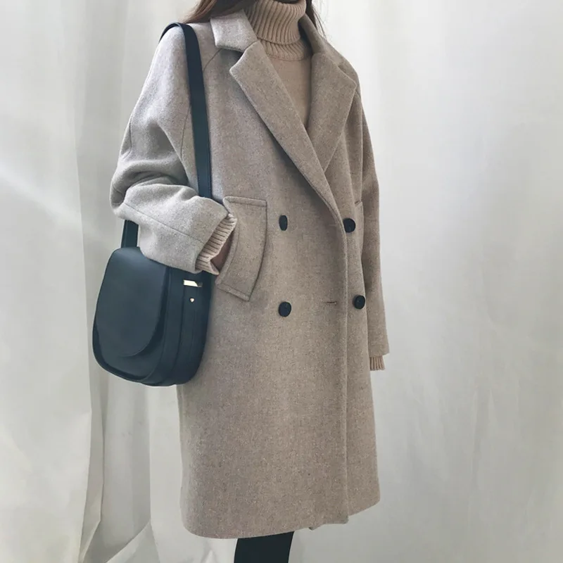 2022 Autumn and Winter New Korean Version of The Slim Solid Color Woolen Coat Is Thin and Long Woolen Coat Women's Clothing
2022 Autumn and Winter New Korean Version of The Slim Solid Color Woolen Coat Is Thin and Long Woolen Coat Women's Clothing