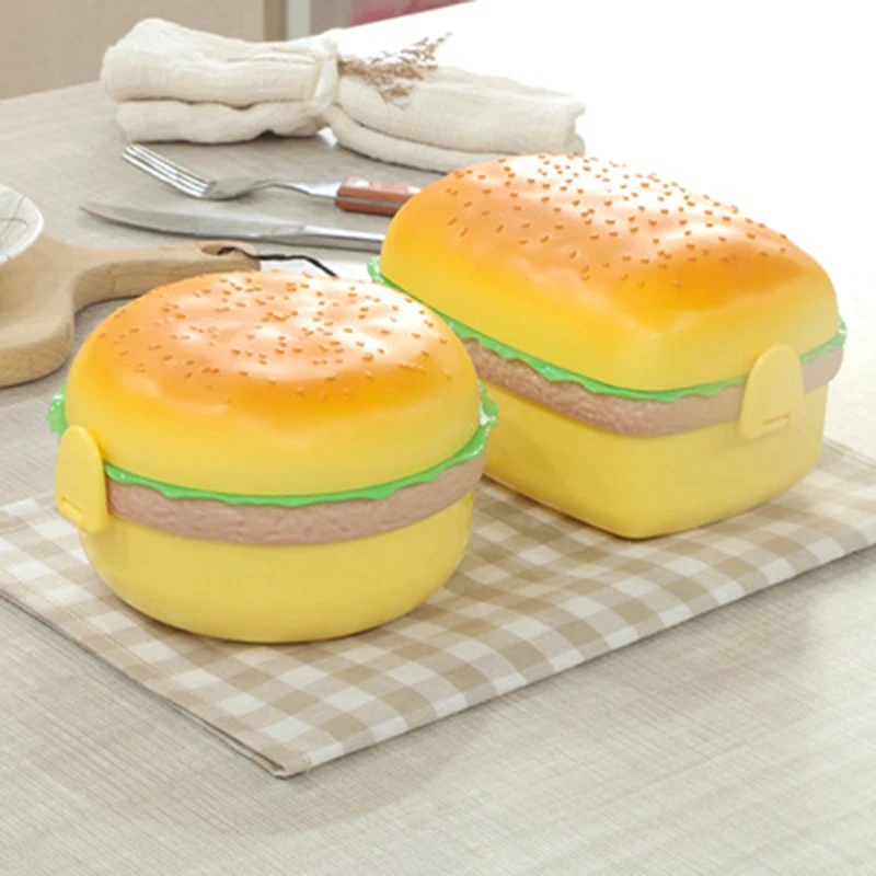 Hot Sale Hamburger Lunch Box Creative Burger Double Tier Bento Box Kids School Food Container Fork Tableware Set
Hot Sale Hamburger Lunch Box Creative Burger Double Tier Bento Box Kids School Food Container Fork Tableware Set