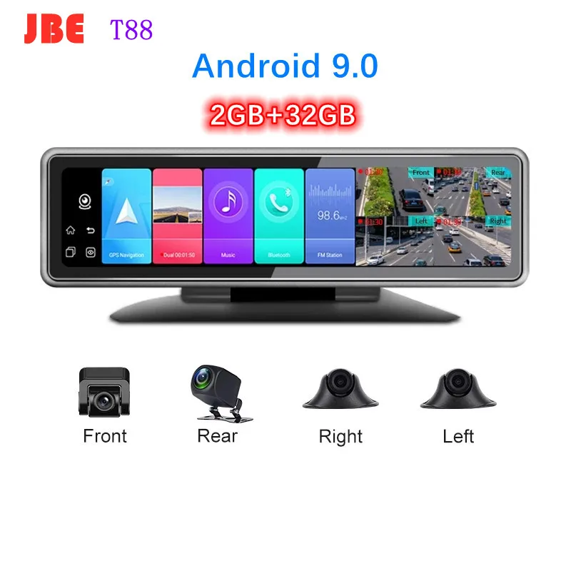

4 Cameras 4G Car Dash Cam GPS Navigation HD 720P Video Recorder Dashboard DVR WiFi App Remote Monitoring Car Black Box