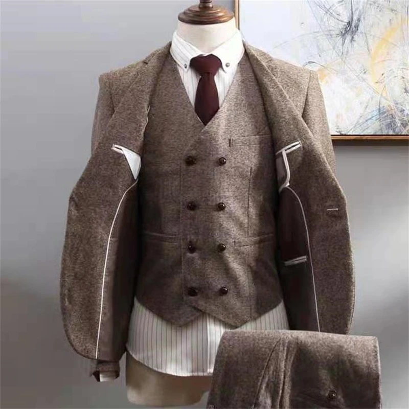 ( Jacket + Vest + Pants ) Boutique Fashion Mens Plaid Casual Business Suit High-end Social Formal Suit 3 Pcs Set Groom Wedding
( Jacket + Vest + Pants ) Boutique Fashion Mens Plaid Casual Business Suit High-end Social Formal Suit 3 Pcs Set Groom Wedding