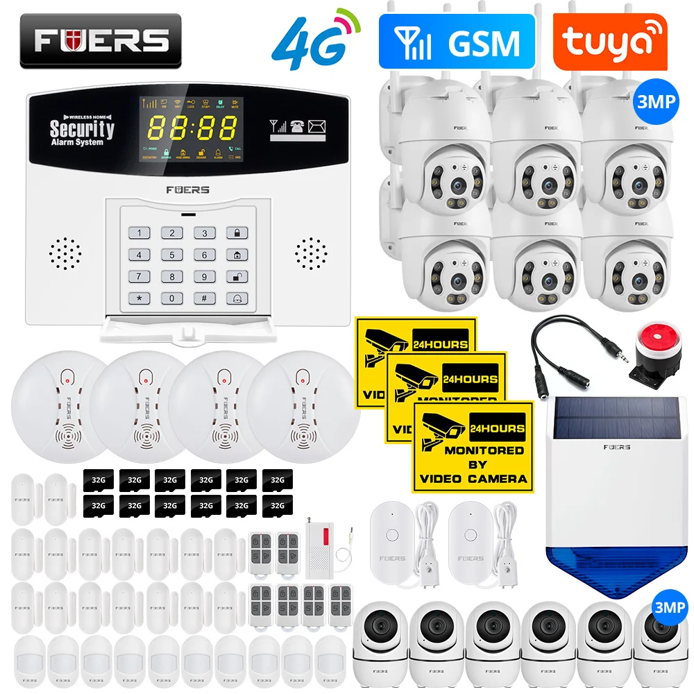 Fuers W214 4G Tuya Smart Alarm System Wireless Burglar Smart Home Security Alarm Control LCD Display IP Camera Motion Sensor
Fuers W214 4G Tuya Smart Alarm System Wireless Burglar Smart Home Security Alarm Control LCD Display IP Camera Motion Sensor