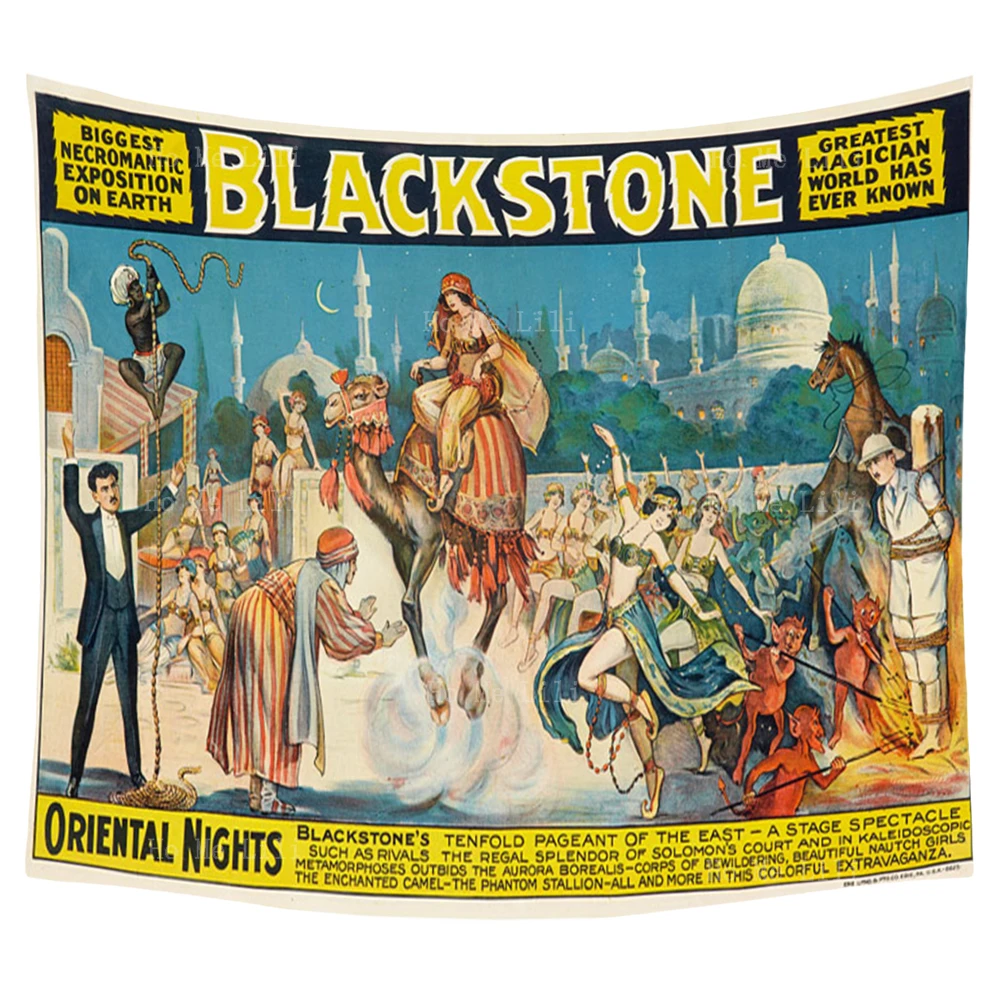 

Greatest Black Stone Magician The History Of The Cole Brothers Circus Vintage Poster Tapestry By Ho Me Lili For Livingroom Decor