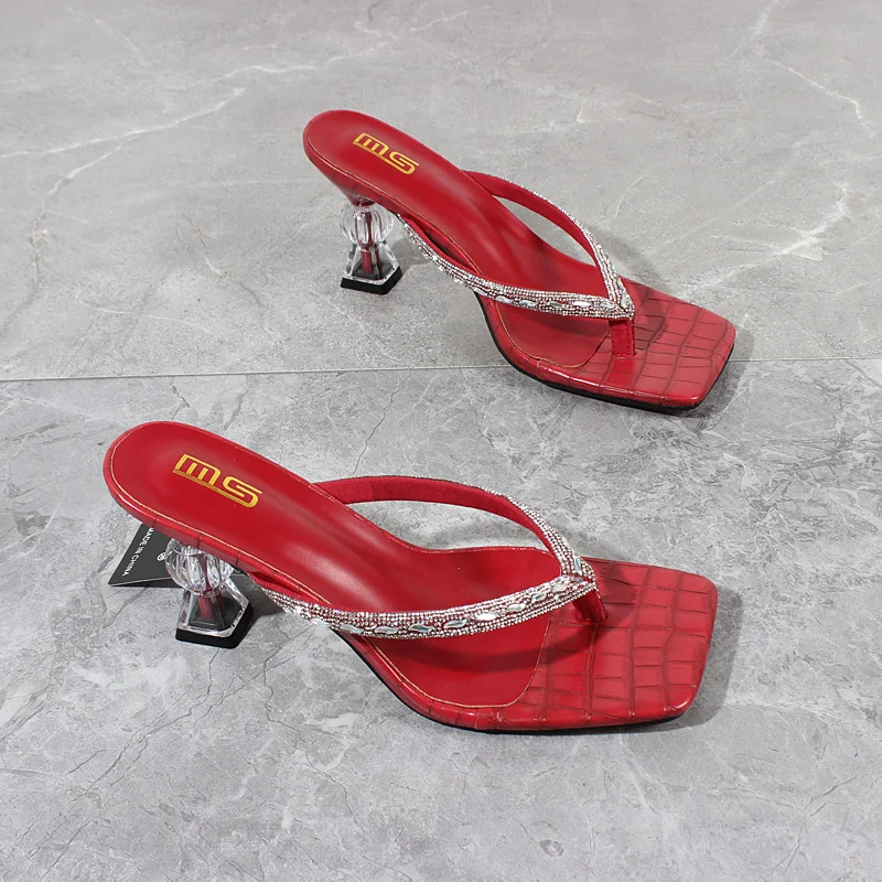High Heels Women's 2022 Summer New Crystal Flip-flops PU Red Flip-flops Korean Fashion Outside Women's Slippers 8.5CM
High Heels Women's 2022 Summer New Crystal Flip-flops PU Red Flip-flops Korean Fashion Outside Women's Slippers 8.5CM