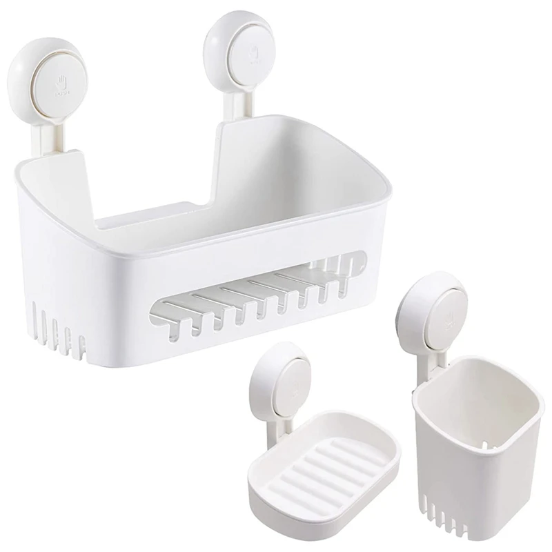 Shower Caddy Removable Vacuum Suction Cup Storage Basket +Toothbrush Holder + Soap Dish, DIY Drill-Free Organizer Set
Shower Caddy Removable Vacuum Suction Cup Storage Basket +Toothbrush Holder + Soap Dish, DIY Drill-Free Organizer Set