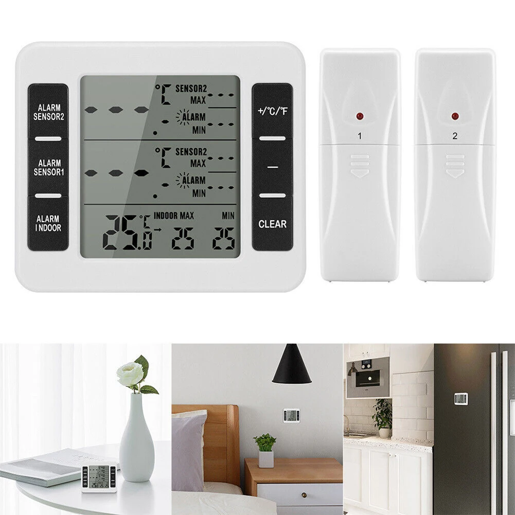 Home Wireless Indoor Outdoor Thermometers With 2pcs Minor Electronic Refrigerator Thermometer Temperature Measuring Device
Home Wireless Indoor Outdoor Thermometers With 2pcs Minor Electronic Refrigerator Thermometer Temperature Measuring Device
