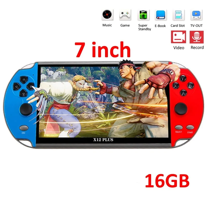 OUTMIX X12 PLUS Video Game 7inch LCD Double Rocker Portable Handheld Retro Game Console Video MP5 Player TF Card for 3000 Games
OUTMIX X12 PLUS Video Game 7inch LCD Double Rocker Portable Handheld Retro Game Console Video MP5 Player TF Card for 3000 Games