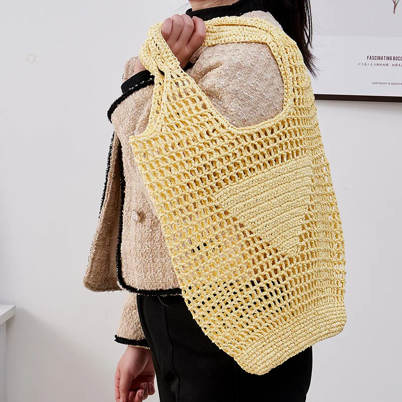 Luxury Design Women Bag Large Plaited Raffia Straw Capacity Casual Tote Handbag Hollow Summer Beach Vacation Shoulder Bags
Luxury Design Women Bag Large Plaited Raffia Straw Capacity Casual Tote Handbag Hollow Summer Beach Vacation Shoulder Bags