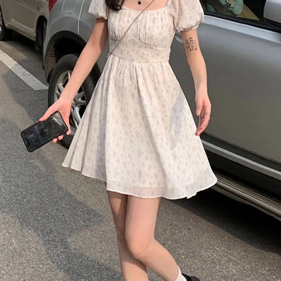 New Sweet Print Off Waist Thin Bubble Sleeve Fairy Caution Machine Dress Summer Short Skirt
New Sweet Print Off Waist Thin Bubble Sleeve Fairy Caution Machine Dress Summer Short Skirt