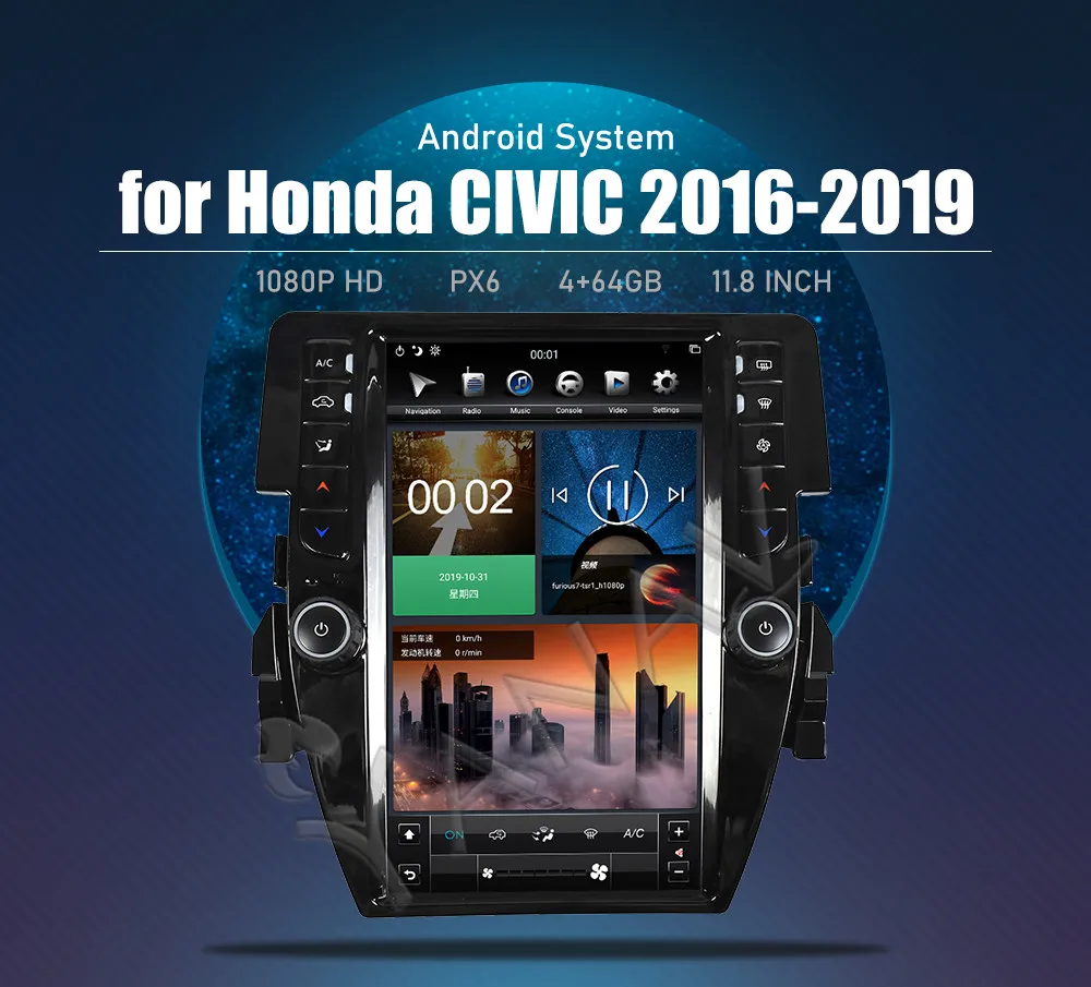 Автомагнитола для Honda Civic 2016-2022, 8 ядер, 11,8 дюйма, Android, мультимедийный плеер для Carplay, Tesla, GPS-навигация, стерео головное устройство
Автомагнитола для Honda Civic 2016-2022, 8 ядер, 11,8 дюйма, Android, мультимедийный плеер для Carplay, Tesla, GPS-навигация, стерео головное устройство