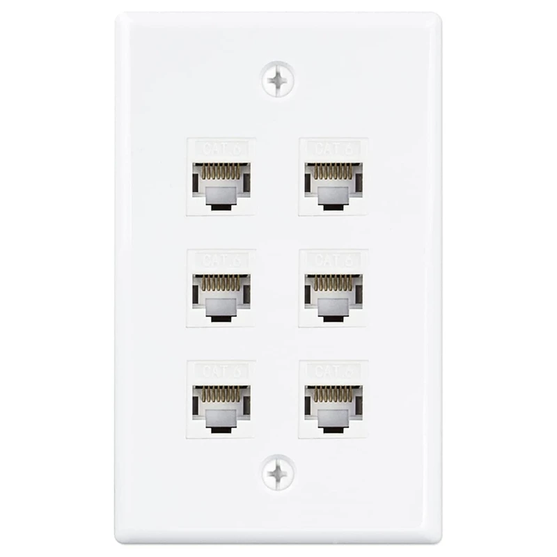 6-Port Ethernet Wall Plate,For Keystone Jack Wall Plate With RJ45 Keystone Inline Coupler Insert, Female To Female Cat6
6-Port Ethernet Wall Plate,For Keystone Jack Wall Plate With RJ45 Keystone Inline Coupler Insert, Female To Female Cat6