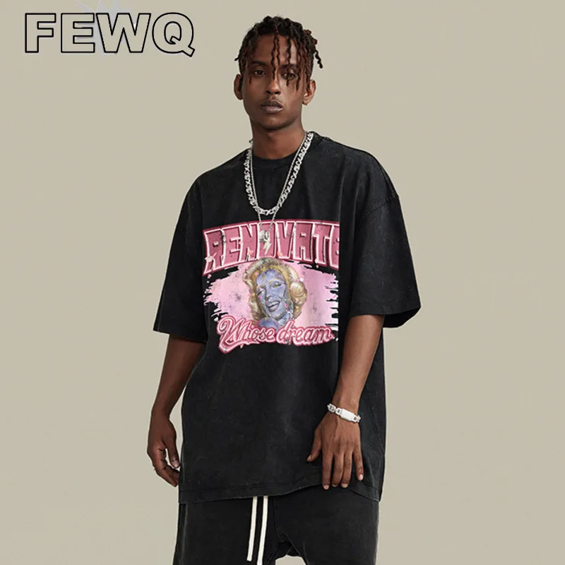FEWQ Portrait Print Men's T-shirts High Street Vintage Male Washed Distressed Tee Short Sleeve Streetwear 2023 New Tops 24B2776
FEWQ Portrait Print Men's T-shirts High Street Vintage Male Washed Distressed Tee Short Sleeve Streetwear 2023 New Tops 24B2776