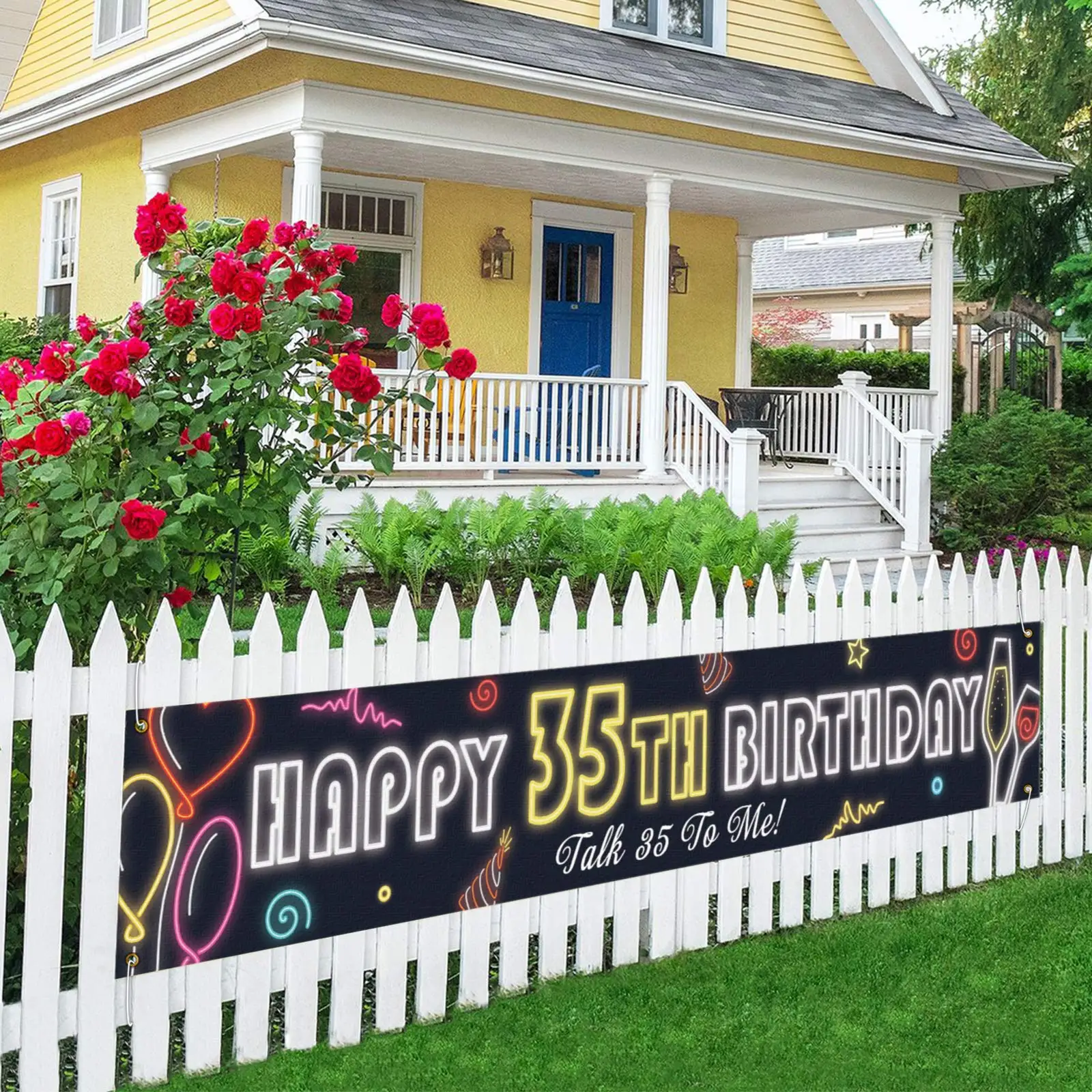 Neon Letters Happy 35th Birthday Banner Talk 35 To Me Porch Sign Banners 35th Birthday Party Supplies for Outdoor Decorations
Neon Letters Happy 35th Birthday Banner Talk 35 To Me Porch Sign Banners 35th Birthday Party Supplies for Outdoor Decorations